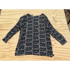 Vintage Ready To Wind-Down (R.T.W) Mini Shift Dress Long Sleeve Black Gray Large